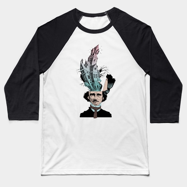 Edgar Allan Poe - imaginations Baseball T-Shirt by RudeOne